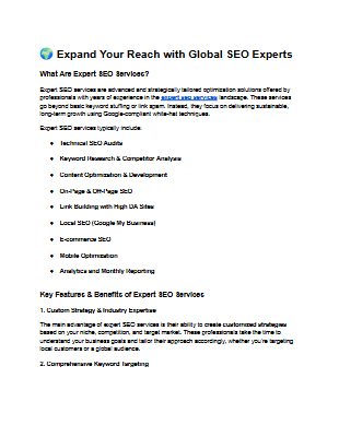 Expand Your Reach with Global SEO Experts