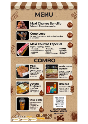 Create a flipbook with Visual Paradigm Online: Menú-Churros-R&R-0-0