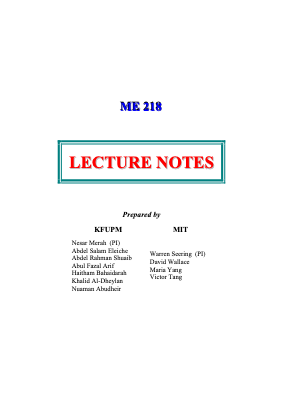 ME218 integrated class notes-Updated