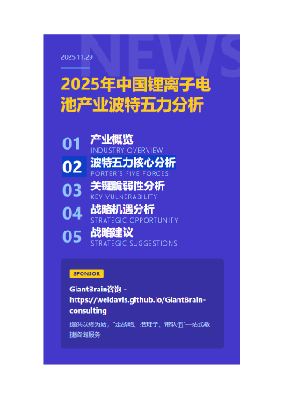 波特五力分析：中国锂离子电池产业（2025年）