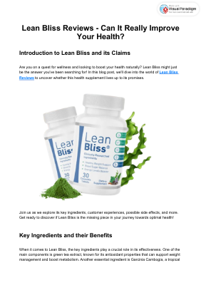 Lean Bliss Reviews - Can It Really Improve Your Health.pdf